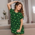 thumbnail image 3 of Wukai Happy St. Patrick's Day Print Women's Loose Short Sleeve Nightgown, Soft Sleep Dress for Comfortable Relaxation, Casual Lounge Wear, 3 of 6