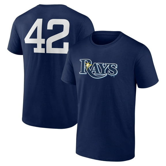 Men's Navy Tampa Bay Rays Jackie Robinson Day Name & Number T-Shirt