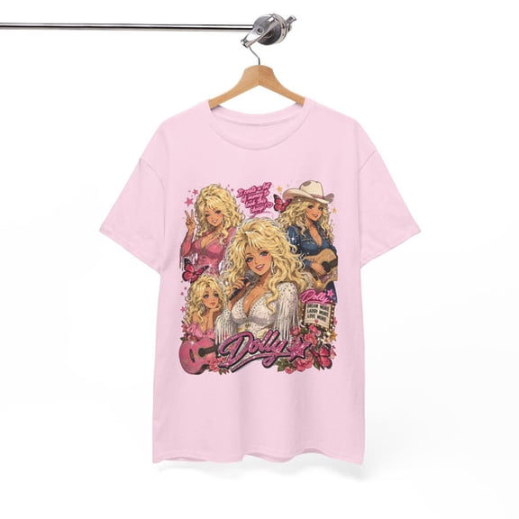 Dolly Inspired Shirt, Country Music Legend Tee, Retro Pink Cowgirl Graphic Tee, Rainbow Quote Shirt, Gift for Dolly Fans