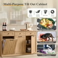 thumbnail image 5 of SinCiDo Triple Tilt Out Trash Can Cabinet, 20 Gallon Farmhouse Hidden Trash Cabinet w/3 Drawers, Kitchen Garbage Cabinets with Storage Basket, 5 of 8