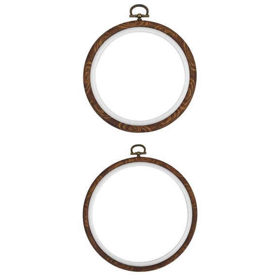 2pcs Hand Embroidery Hoop Stitch Bamboo Circle DIY