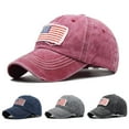 thumbnail image 3 of opvise Unisex Vintage American National Flag Ripped Anti UV Ponytail Hat Baseball Cap Navy Blue, 3 of 8