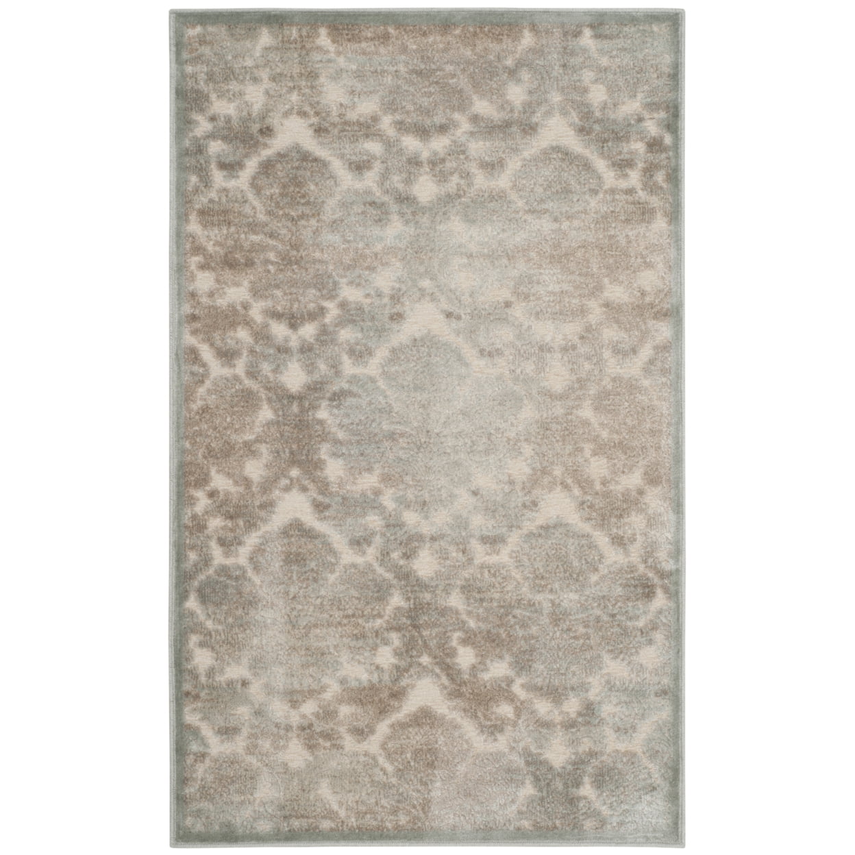 SAFAVIEH Paradise Nancy Damask Floral Runner Rug, Cream/Slate Blue, 2'2" x 8'