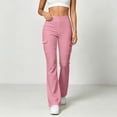 thumbnail image 4 of Ovbmpzd Flare Women’s Yoga Pants Ladies Pink Petite Leggings Casual Mid Waist Long Leggings,XXL, 4 of 6