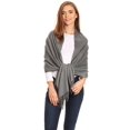 thumbnail image 5 of Sakkas Iris Warm Super Soft Cashmere Feel Pashmina Shawl / Scarf with Fringes - Dark Grey - One Size Regular, 5 of 5