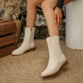 thumbnail image 4 of Dakaela Fall Suede Ankle Boots for Women Slip on Winter Short Booties Chunky Low Heel Dress Riding Work Shoes with Side Zipper, 4 of 8