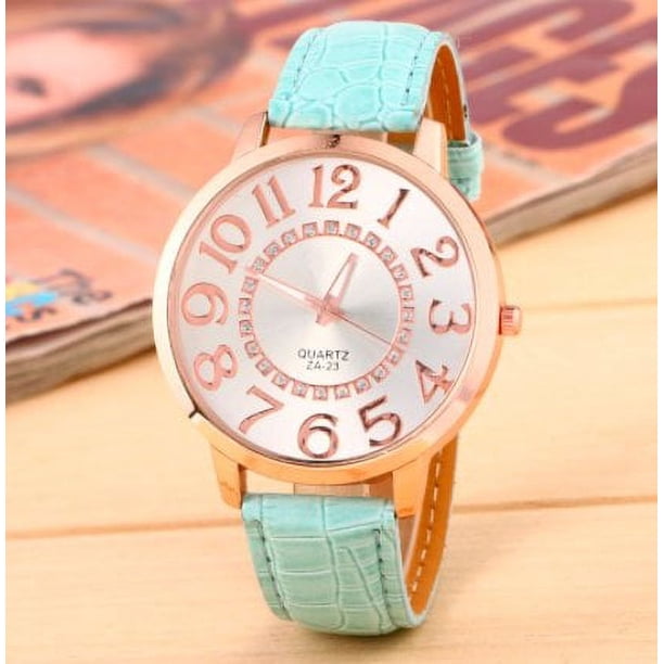 Gran dial de diamantes engastados reloj de pulsera ins viento cinturón nuevo reloj de moda coreana damas tendencia reloj de cuarzo