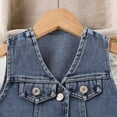 thumbnail image 6 of Paguaki Toddler Girl Summer Outfits Solid Color Button Down Vest Top And Skirt 2-Piece Denim Set Size 2-7 Years, 6 of 9