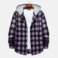 thumbnail image 5 of MuZeFu Long Sleeve Shirts for Men mens And Winter Fashion Long Sleeve Solid Color Shirt Top Plaid Hooded Shirt, 5 of 9