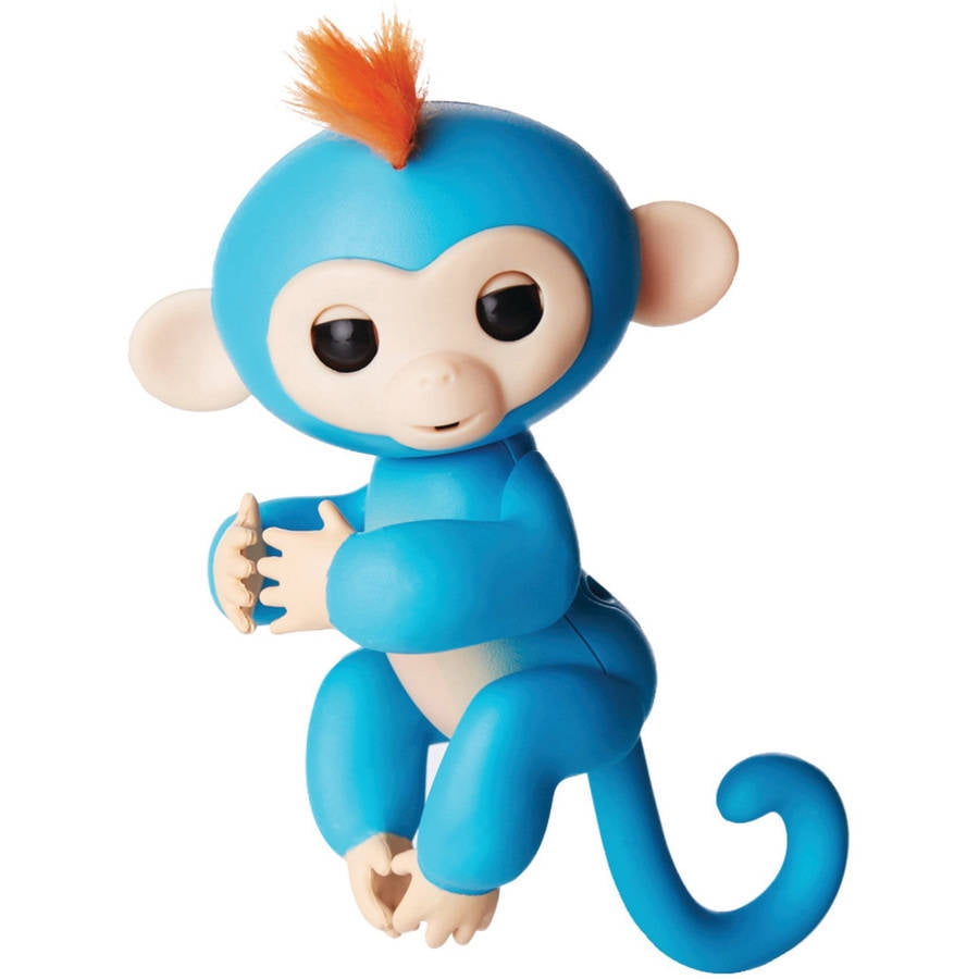 Light Blue wPurple Hair Fingerlings WowWee Interactive Baby Monkey Ava 