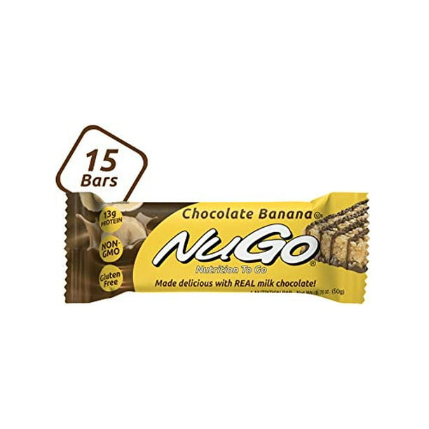 NuGo Protein Bar, Chocolate Banana, 13g Protein, 190 Calories, Gluten