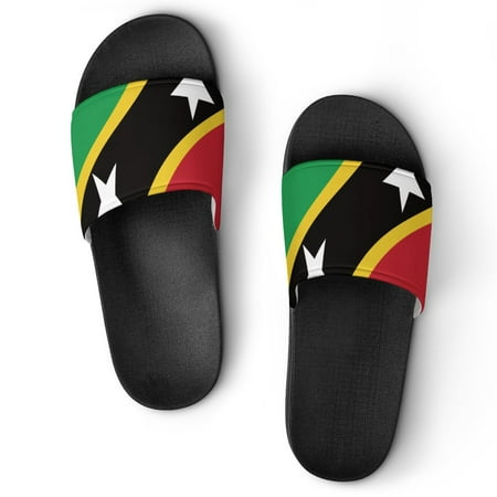 

GZHJMY Stylish Slides for Women Men St Kitts and Nevis United Nation Flag Soft Flexible Slip-on Sandals Slippers