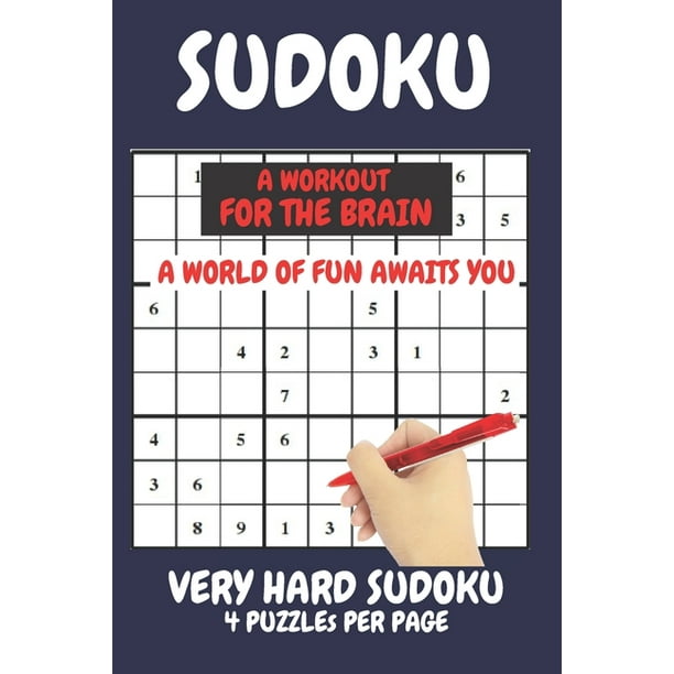 sudoku very hard expert level compact book fits in your bag 4 puzzles per page these