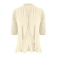 thumbnail image 4 of Women Cardigan Three Quarter Sleeve Solid Color Soft Elastic Casual All Occasions Wear, 4 of 4