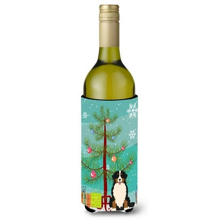 

Merry Christmas Tree Bernese Mountain Dog Wine Bottle Beverge Insulator Hugger
