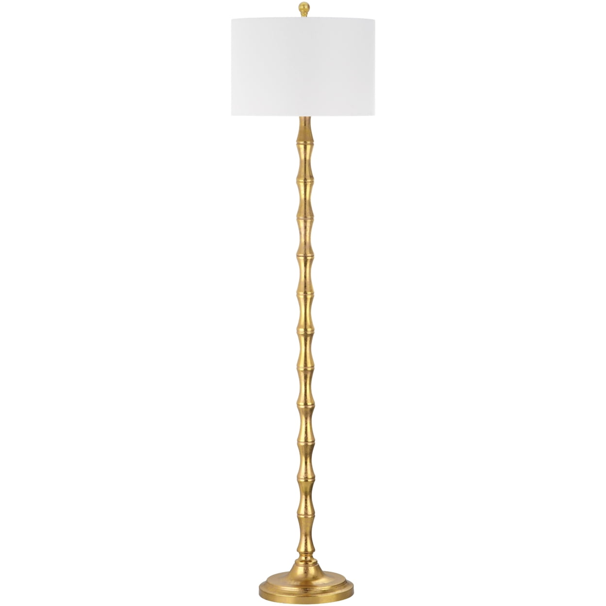 SAFAVIEH Aurelia 63.5 in. H Floor Lamp, Antique Gold/Off-White Shade