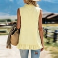 thumbnail image 4 of Craaazy Womens Sleeveless V Neck Tank Tops Solid Color Loose Fit Casual Summer T-shirts with Ruffle Trim for Beach Vacation, 4 of 6