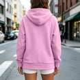 thumbnail image 6 of Hoodie for Womens Xaqiouau Solid Cross Neck Hooded Pullover Sweatshirt Split Hem Side Pockets Long Sleeve Basic Tops For Fall Athleisure Casual Daily Wear Pink S, 6 of 6