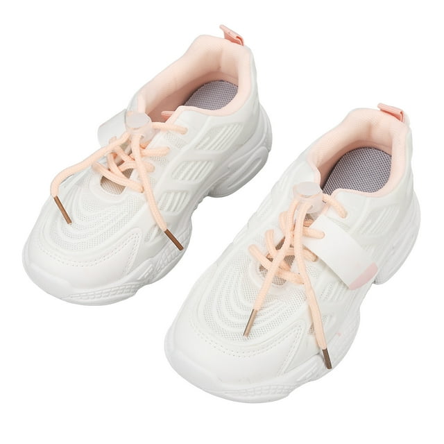 Zapatillas de deporte informales cómodas de suela blanda para niñas, talla 32, zapatillas de running transpirables de malla rosa para niños