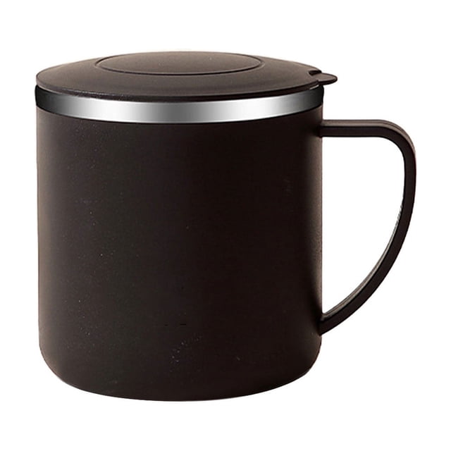 Taza de agua/café de acero inoxidable de 350 ml con tapa, doble pared aislante, a prueba de fugas, taza de viaje para bebidas frías y calientes, taza de té para oficina y hogar, vaso térmico de acero
