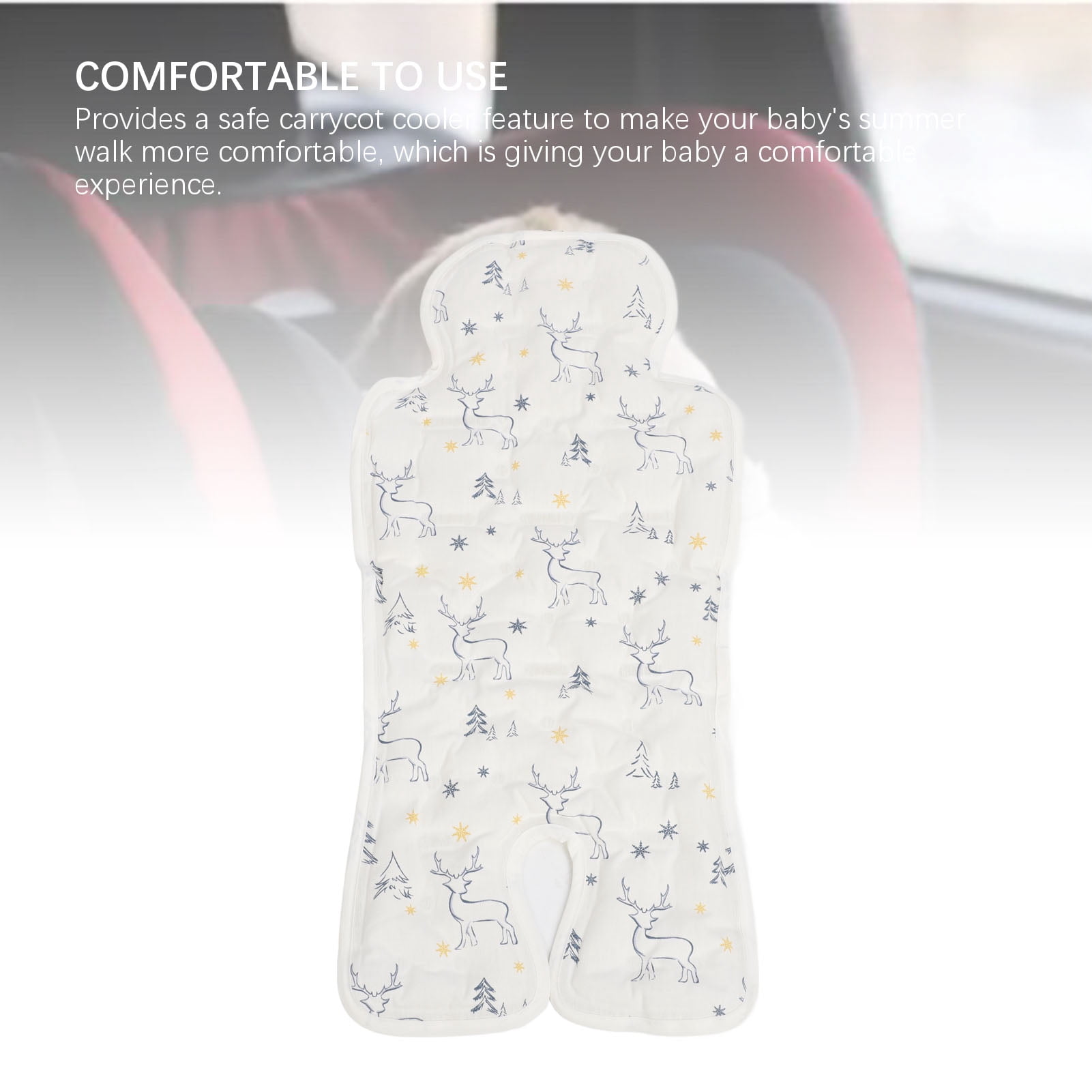 Yajisi Universal Stroller Cooler Pad Breathable Baby Cooling Mat for Summer Car Seat Cushions White Ramie 13.78 inches / 35 cm