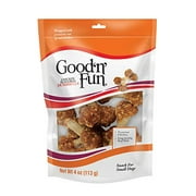 Good n Fun Chicken Flavored Dumbbells 4 Ounces, Rawhide Snacks for Small Dogs
