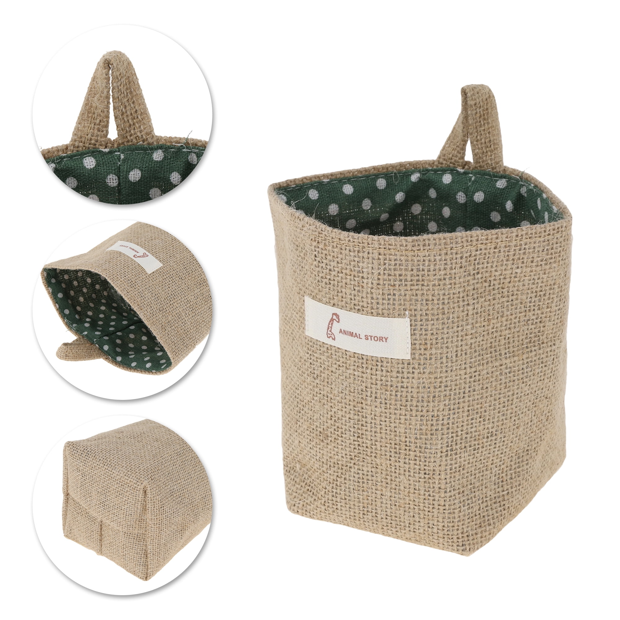 Unique Bargains Simple Reusable Hanging Storage Bags 1 Pc Yellow Brown, Dark Green