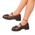 thumbnail image 4 of Samdudou Mary Janes Shoes for Women Closed Toe Round Front Sweet Bowknot Decor Adjustable Buckle Strap Chunky Sole Preppy Style Casual School Walking Everyday Footwear, 4 of 9