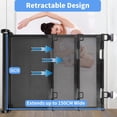 thumbnail image 2 of Puerta de seguridad retráctil para bebés y perros 1 pieza 0 a 150 cm malla 86 cm negro, 2 of 5