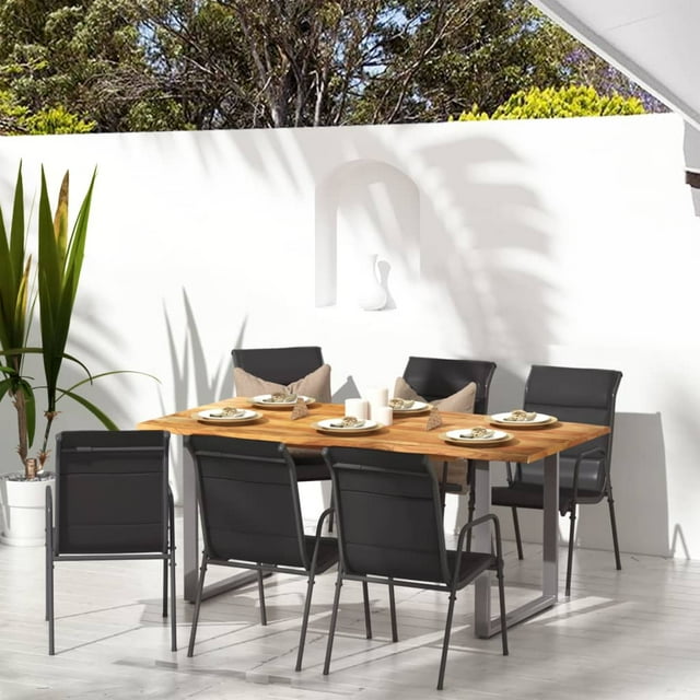 vidaXL Chaises de Jardin 6 Pcs en Acier et Textilène Noir