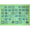 thumbnail image 1 of Ahgly Company Machine Washable Indoor Rectangle Abstract Turquoise Blue Modern Area Rugs, 2' x 5', 1 of 4