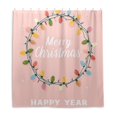 thumbnail image 2 of Colorful Light Wreath Christmas New Year Shower Curtains with 12 Hooks Waterproof Bathroom Decor 66" x 72", 2 of 6