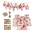 thumbnail image 5 of 24 Days Advent Calendar Christmas Hanging Gift Bag Burlap Present Wrapping Bag, 5 of 9