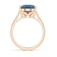 thumbnail image 2 of ANGARA Natural Oval Solitaire 5.6 ct London Blue Topaz Cocktail Ring in 14K Rose Gold for Women (Size-12x10mm) | November Birthstone Jewelry for Women | London Blue Topaz Ring (Ring Size - 10.5), 2 of 10