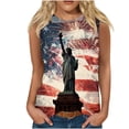 thumbnail image 2 of Fartey American Flag Tank Tops for Women Plus Size Summer Sleeveless Shirts Casual Loose Crew Neck Festival Tunic Blouses 4th of July Patriotic Tank Top White M, 2 of 5