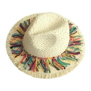 ROZYARD Fedoras Beach Hat Colorful Tassel Cinco de Mayo Straw Hat Mexicans Starw Hat