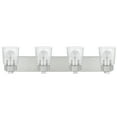 thumbnail image 4 of Aspen Creative 62245 Four-Light Metal Bathroom Vanity Wall Light Fixture, 32" Wide, Transitional Design in Brushed Nickel, 4 of 5