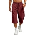 thumbnail image 2 of Dresfit Cargo Shorts for Men Long Baggy Shorts 2026 Summer Multi Pockets Drawstring Hiking Bermuda Shorts Solid Relaxed Fit Loose Running Short Pants 2XL, 2 of 9