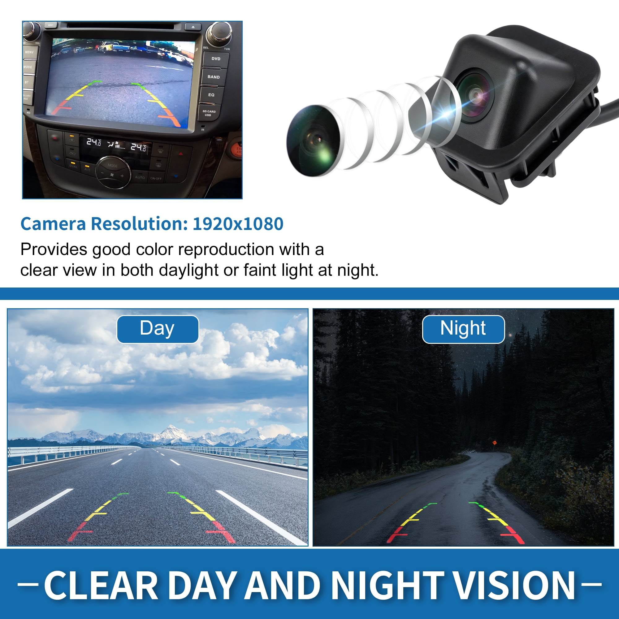 Unique Bargains Rear View Camera for Chevrolet Impala 2014-2020 Sedan Park Assist