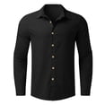 thumbnail image 4 of Ruyang Black Dress Shirt for Boys Button Up Shirts Kids Long Sleeve School Formal Tops Lapel Plain Tee, 4 of 4