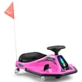 thumbnail image 2 of 24V 360 Degrees Rotating Ride On Drift Car Electric Drifting Go Kart Kids Gifts with High/Low Speed,24V Brushless Motor,Flashing Lights,Flag,Music,Bluetooth(Pink), 2 of 12