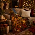 thumbnail image 3 of Rustic Winter Hearth Christmas Cat Sleeping By Fireplace, Festive Pet Portrait Pattern, Warm Flannel Blanket for Living Room and Bedroom, Cat Lovers Christmas Gift, Pet Lover Home Decor, 3 of 9