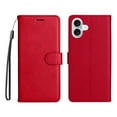 thumbnail image 2 of for iPhone 16 Wallet Case, with Credit Card Holder and Wrist Strap, RFID Blocking PU Leather Flip Magnetic Cell Phone Cover Case for iPhone 16, Red, 2 of 8