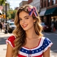 thumbnail image 6 of QuanTara Independence Day Bow Hair Clip – Patriotic Red White Blue Star & Flag Hair Accessory for 4th of July Parties & Everyday Wear, 6 of 6