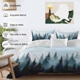 thumbnail image 4 of Forest Turquoise Bedding 3 Piece Duvet Cover Set Queen Size, Retro Trees Silhouette Landscape Soft Microfiber Comforter Cover with Zipper Closure & Pillowcases, Wrinkle & FadeResistant Quilt Cover, 4 of 9