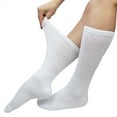 thumbnail image 2 of 6 Pairs of Premium Women’s White Soft Breathable Cotton Crew Socks, Non-Binding & Comfort Diabetic Socks (Fits Shoe Size 6-11), 2 of 6