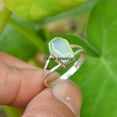 thumbnail image 2 of Solid 925 Sterling Silver Coffin Ring, Natural Prehnite Green Gemstone Ring, Statement Ring, Amazing Handcrafted Jewelry For Women/Men, 2 of 5