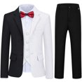 thumbnail image 2 of Lycody 3 Piece Boys Formal Slim Fit Suits Teen Casual Tuxedo Suits for Kids Wedding Ring Prom Bearer Outfit with Blazer Multicolor Jacket Pants and Vest 2-20 Years, 2 of 8