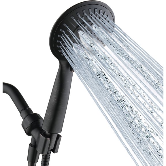 Open Box BRIGHT SHOWERS 9 Spray Settings Handheld Shower Head Set High Pressure Oil-Rubbed Bronze Hand Held Showerhead with 60 Inch Flexible Shower Hose and Adjustable Shower Arm Mount Bracket