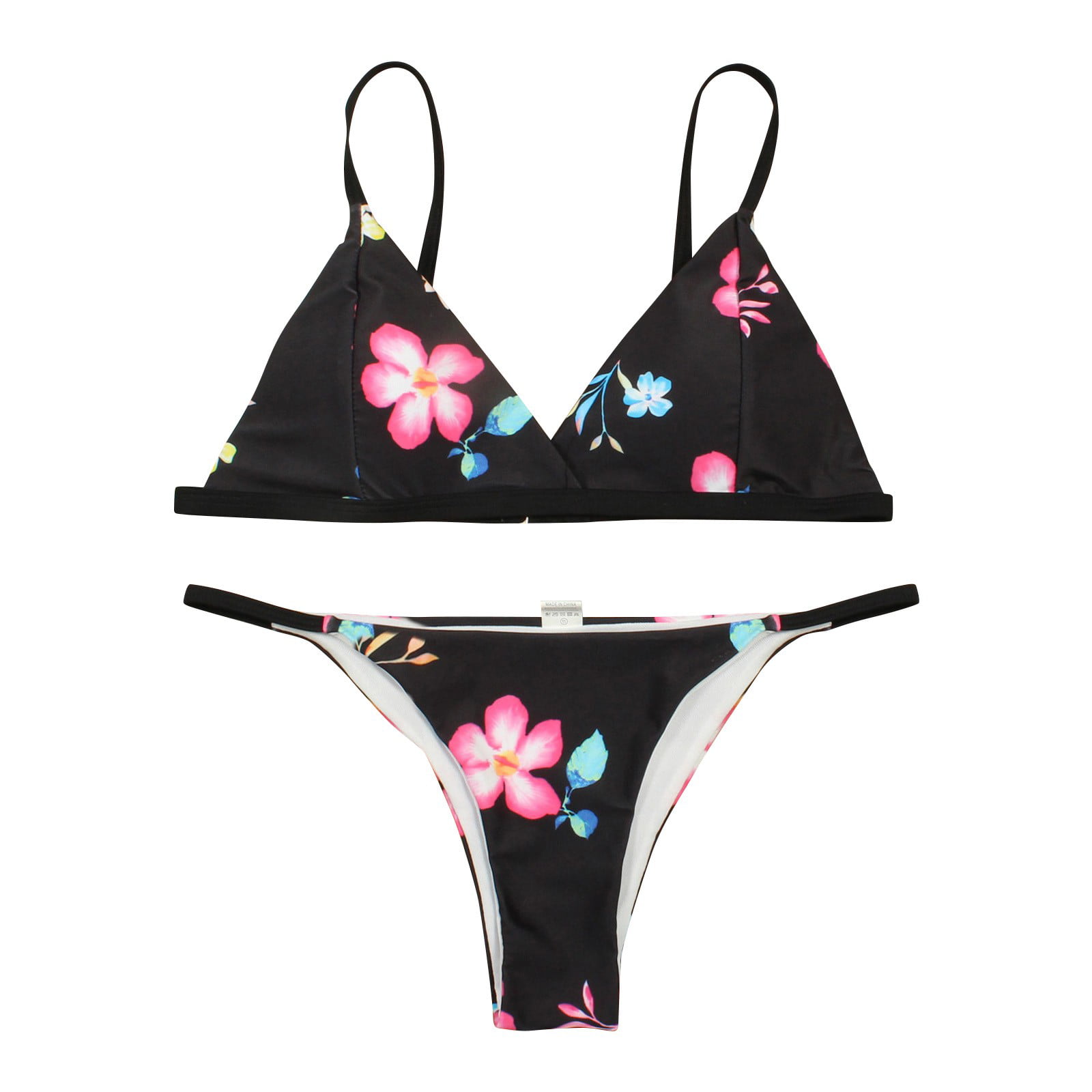 Knosfe Swimwear High Cut Floral Print Low Rise Swimsuits for Women ...